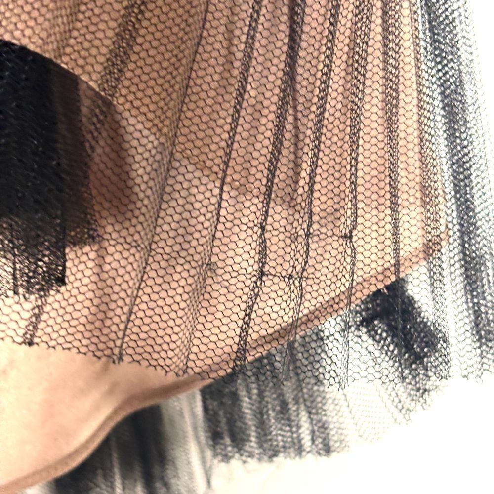 Vintage Vera Wang Sheer Tulle Mesh Top | Nude & Black Balletcore Designer Blouse - Picture 10 of 10